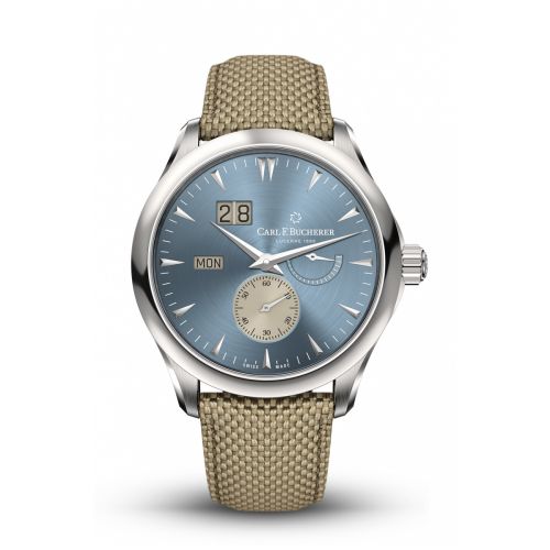 Carl F. Bucherer Manero Peripheral BigDate Stainless Steel Light Blue