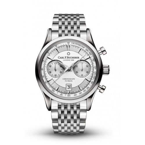 Carl F. Bucherer Manero Flyback Stainless Steel Silver Bracelet