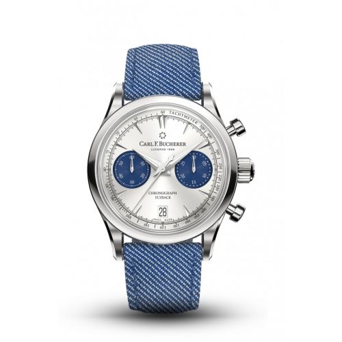 Carl F. Bucherer Manero Flyback 40 Stainless Steel Silver - Blue