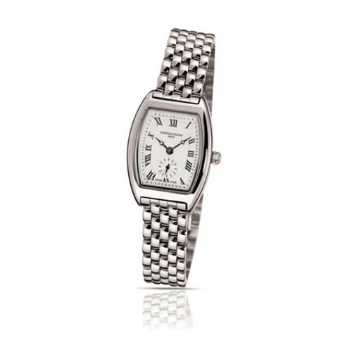 Frederique Constant Art Deco Tonneau Small Second Stainless Steel Silver Bracelet