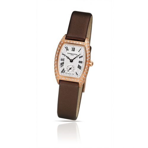 Frederique Constant Art Deco Tonneau Small Second Yellow Gold - Diamond Silver