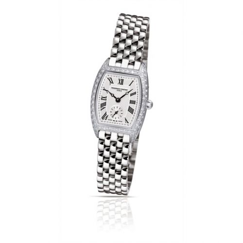 Frederique Constant Art Deco Tonneau Small Second Stainless Steel - Diamond Silver Bracelet