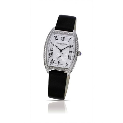Frederique Constant Art Deco Tonneau Small Second Stainless Steel - Diamond Silver
