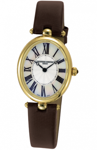 Frederique Constant Art Deco Oval Yellow Gold Silver
