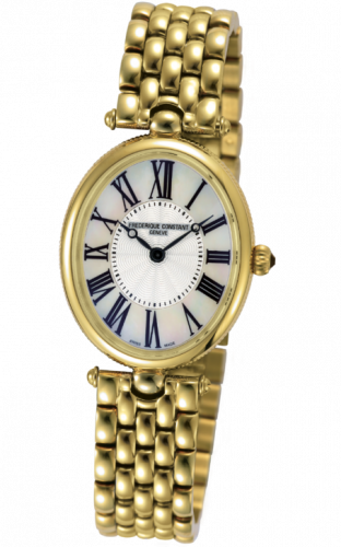 Frederique Constant Art Deco Oval Yellow Gold Silver Bracelet