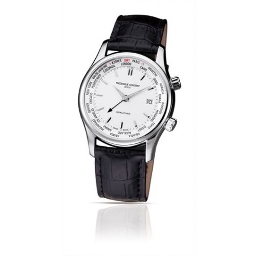 Frederique Constant Index Worldtimer Quartz Stainless Steel Silver