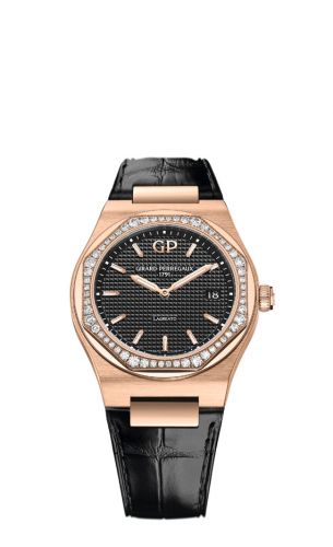 Girard-Perregaux Laureato 34 Quartz Pink Gold Diamond Black Alligator