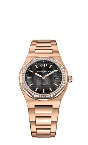 Girard-Perregaux Laureato 34 Quartz Pink Gold Diamond Black Alligator