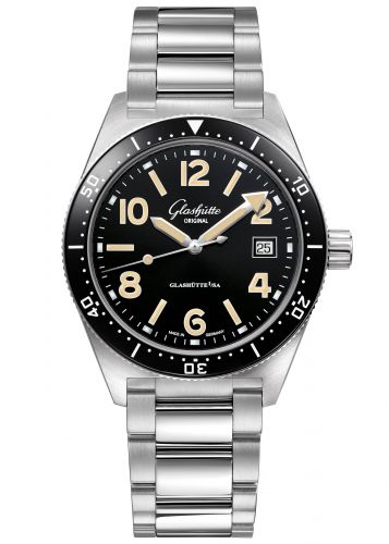 Glashütte Original SeaQ Date Stainless Steel Black Bracelet