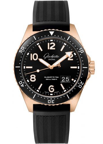Glashütte Original SeaQ Panorama Date Red Gold Black Rubber Folding