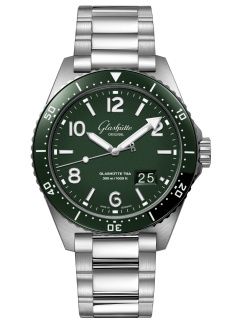 Glashütte Original SeaQ Panorama Date Stainless Steel Green Bracelet