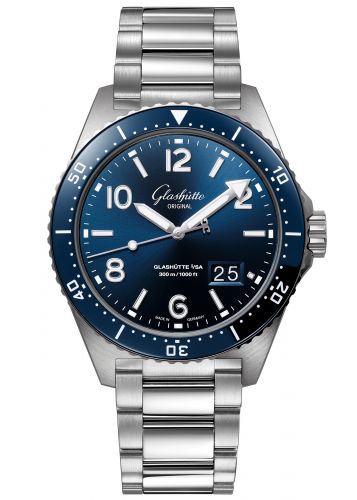 Glashütte Original SeaQ Panorama Date Stainless Steel Blue Bracelet