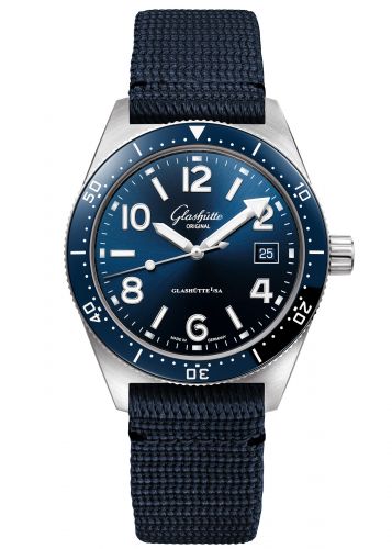 Glashütte Original SeaQ Date Stainless Steel Blue Textile Folding