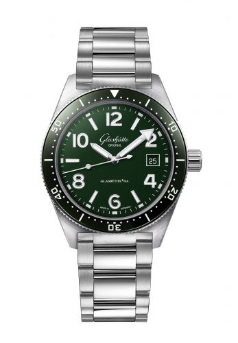 Glashütte Original SeaQ Date Stainless Steel Green Bracelet