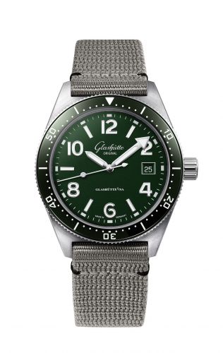 Glashütte Original SeaQ Date Stainless Steel Green Textile Folding
