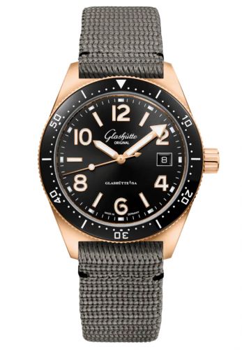 Glashütte Original SeaQ Date Red Gold Black Textile Folding