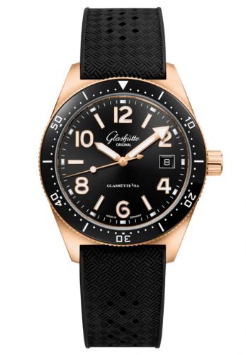 Glashütte Original SeaQ Date Red Gold Black Rubber Folding