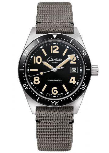 Glashütte Original SeaQ Date Stainless Steel Black Textile Pin