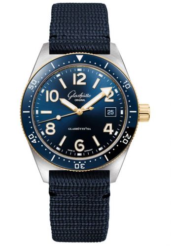 Glashütte Original SeaQ Date Stainless Steel Blue Textile Pin