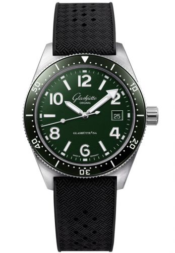 Glashütte Original SeaQ Date Stainless Steel Green Rubber Pin