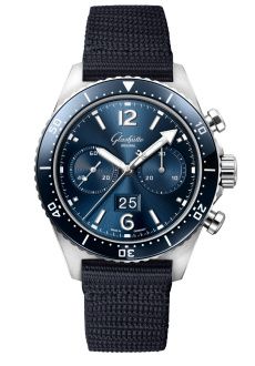 Glashütte Original SeaQ Chronograph Stainless Steel Blue Textile Pin