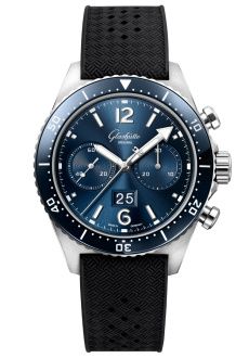 Glashütte Original SeaQ Chronograph Stainless Steel Blue Rubber Pin