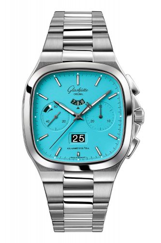 Glashütte Original Seventies Chronograph Panorama Date Disco Blue Bracelet