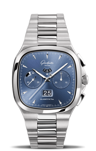 Glashütte Original Seventies Chronograph Panorama Date Blue Bracelet