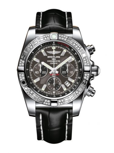 Breitling Chronomat 44 Stainless Steel Diamond Carbon Black Croco
