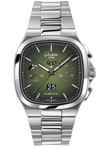 Glashütte Original Seventies Chronograph Panorama Date Green Bracelet