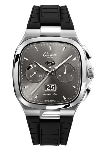 Glashütte Original Seventies Chronograph Panorama Date Ruthenium Rubber Folding