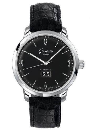 Glashütte Original Sixties Panorama Date Stainless Steel Black Alligator Pin