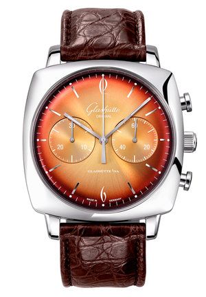 Glashütte Original Sixties Square Chronograph Stainless Steel Tangerine