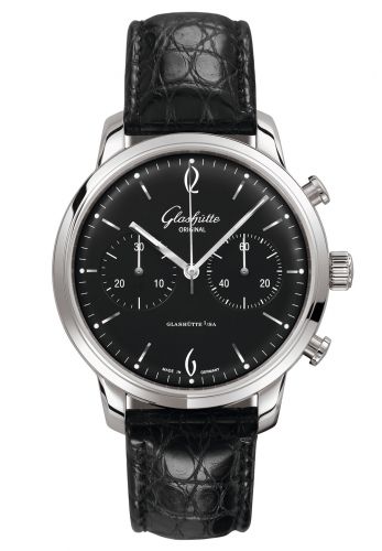 Glashütte Original Sixties Chronograph Stainless Steel Black Alligator Pin