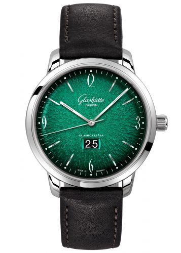 Glashütte Original Sixties Panorama Date Stainless Steel Green Calf Pin Annual Edition