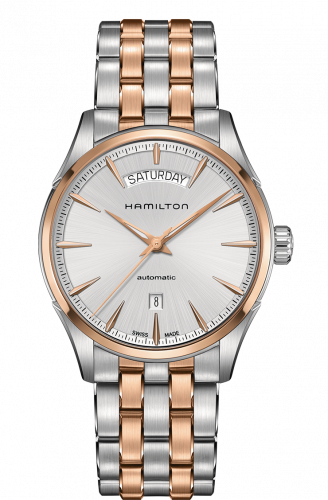 Hamilton Jazzmaster 42 Day Date Stainless Steel - Rose Gold Silver Bracelet