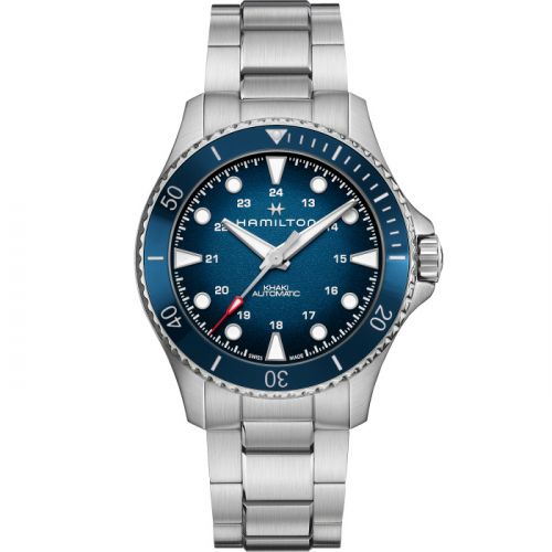 Hamilton Khaki Navy Scuba Auto 43 Stainless Steel Blue Bracelet