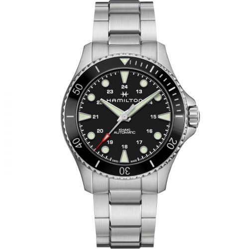 Hamilton Khaki Navy Scuba Auto 43 Stainless Steel Black Bracelet