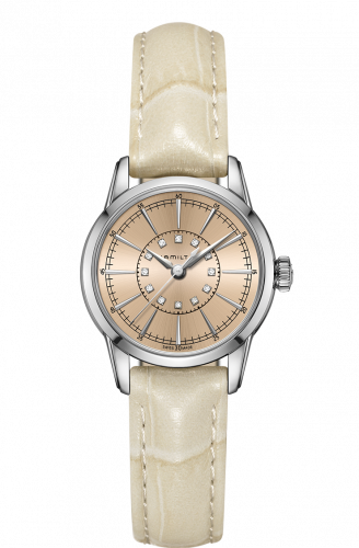 Hamilton Railroad Lady 28 Quartz Stainless Steel Champagne