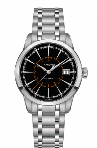 Hamilton Railroad 40 Auto Stainless Steel Black Bracelet