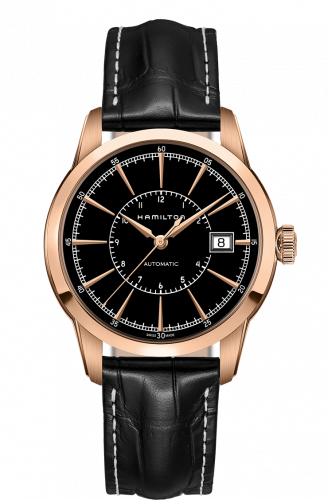 Hamilton Railroad 40 Auto Rose Gold Black