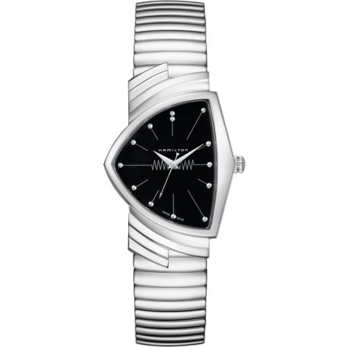 Hamilton Ventura Gents Stainless Steel Black Bracelet