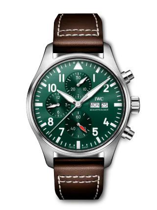 IWC Pilot's Watch Chronograph Stainless Steel Green