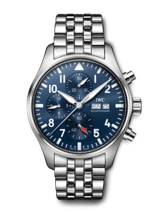 IWC Pilot's Watch Chronograph Stainless Steel Blue Bracelet