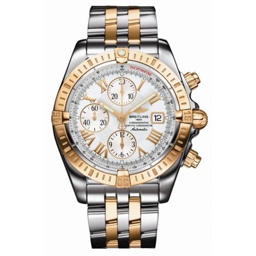 Breitling Chronomat Evolution Stainless Steel Yellow Gold White - Roman