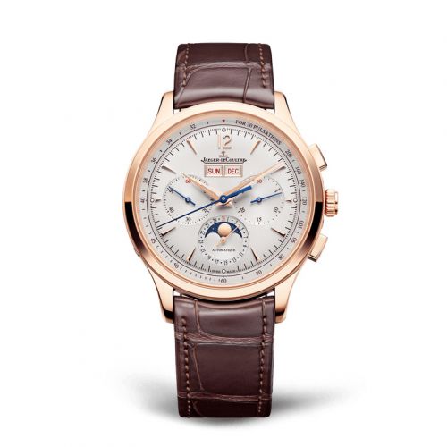 Jaeger-LeCoultre Master Control Chronograph Calendar Pink Gold Silver Alligator