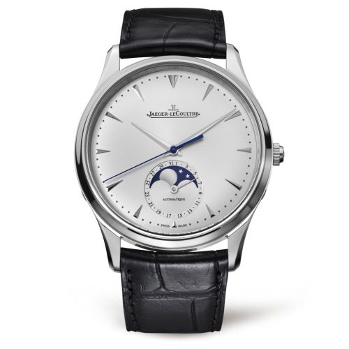 Jaeger-LeCoultre Master Ultra Thin Moon Stainless Steel Silver Alligator