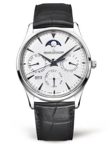 Jaeger-LeCoultre Master Ultra Thin Perpetual White Gold Silver Alligator