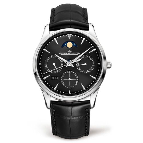 Jaeger-LeCoultre Master Ultra Thin Perpetual Stainless Steel Black Alligator