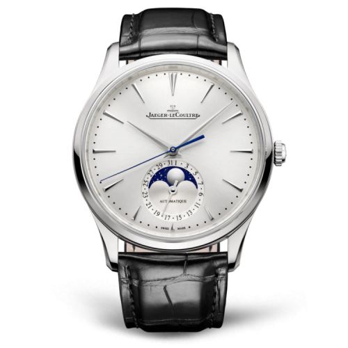 Jaeger-LeCoultre Master Ultra Thin Moon Stainless Steel Silver Alligator